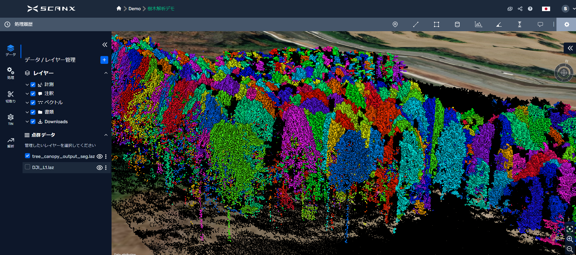 点群データ樹木解析